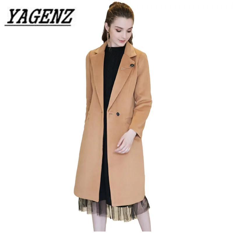 

Camel wool coat Women jackets winter 2018 slim fashion temperament long Outerwear large size 5XL warm casual winter jacket A996