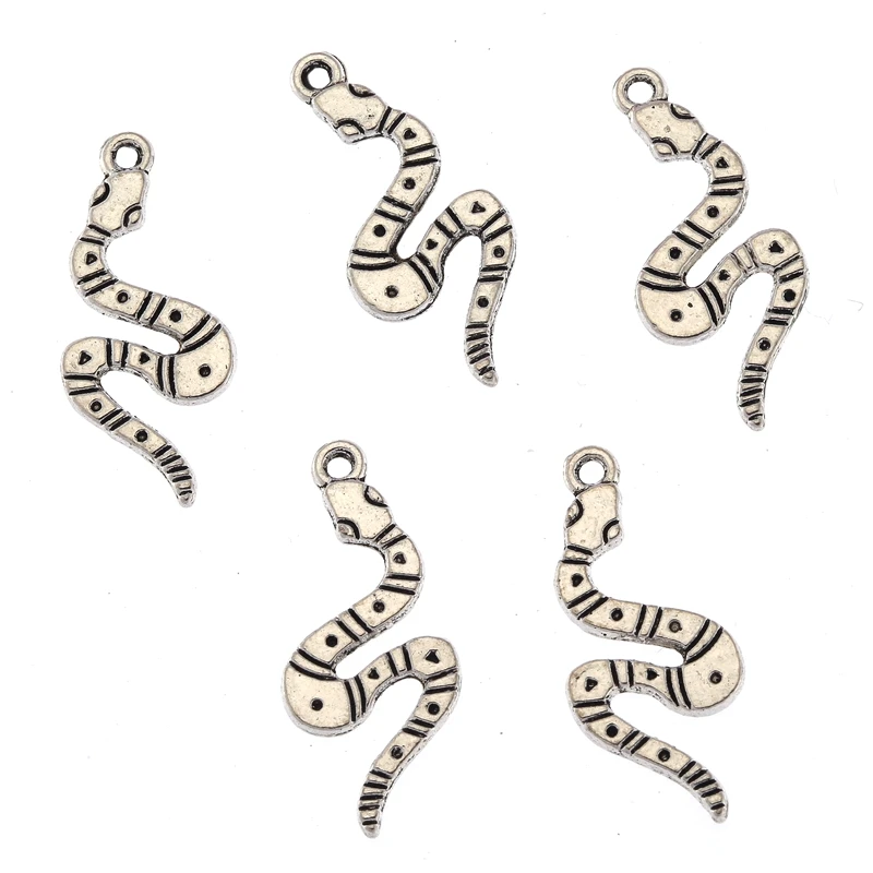 DIY Wholesale Charms 10pcs Retro Antique Silver Animal Flower Snakes