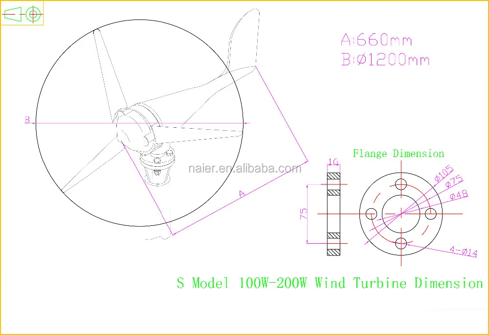 mini 100w high-performance wind generator for home use