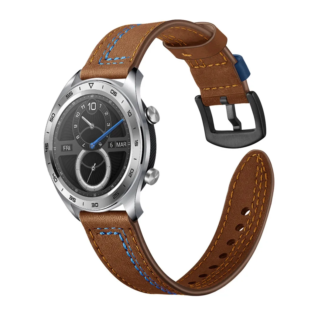 

Genuine Cow Leather Watchband for Huawei Watch GT / Honor Watch Magic Quick Release Band Steel Buckle Strap Wrist Belt Bracelet
