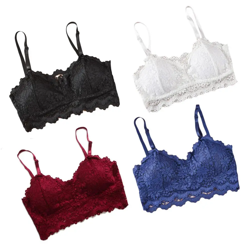 

Women Sexy Bra Solid Vest Lace Seamless Breathable Push Up Top Underwear Fashion Tops Sexy Femme Lenceria Mujer 2019 Sport Bra