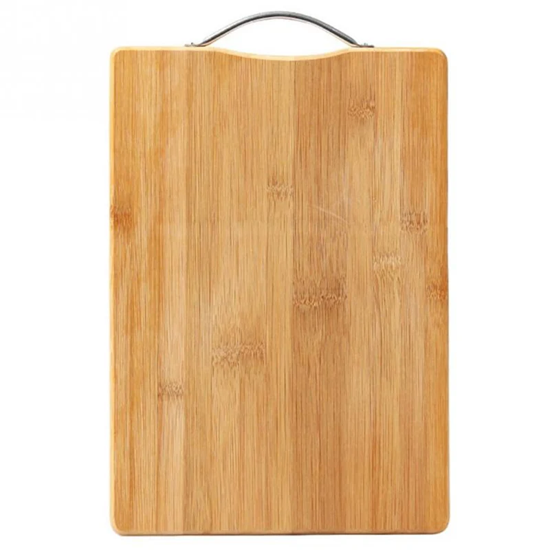 Кухонная резка прямоугольная бамбуковая разделочная доска большая толстая деревянная доска для ножей - Цвет: wood color