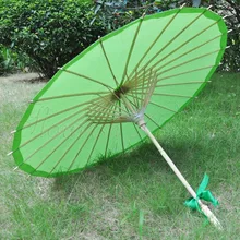 100Pcs/Lot Green Paper Parasol - handmade bamboo and rice paper umbrella декоративный зонтик paper umbrella