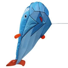 3D Blue Kite Outdoor Sport Dolphins Flying Kites Toys Huge Dolphin Fly Kite Soft Parafoil Giant