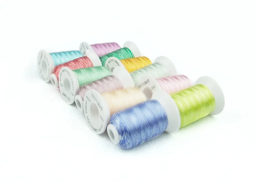 Simthread Variegated Colors Rayon Viscose Machine Embroidery Thread  Filament Dyeing Rayon Thread 500m *9 Colors,best Deal - Thread - AliExpress