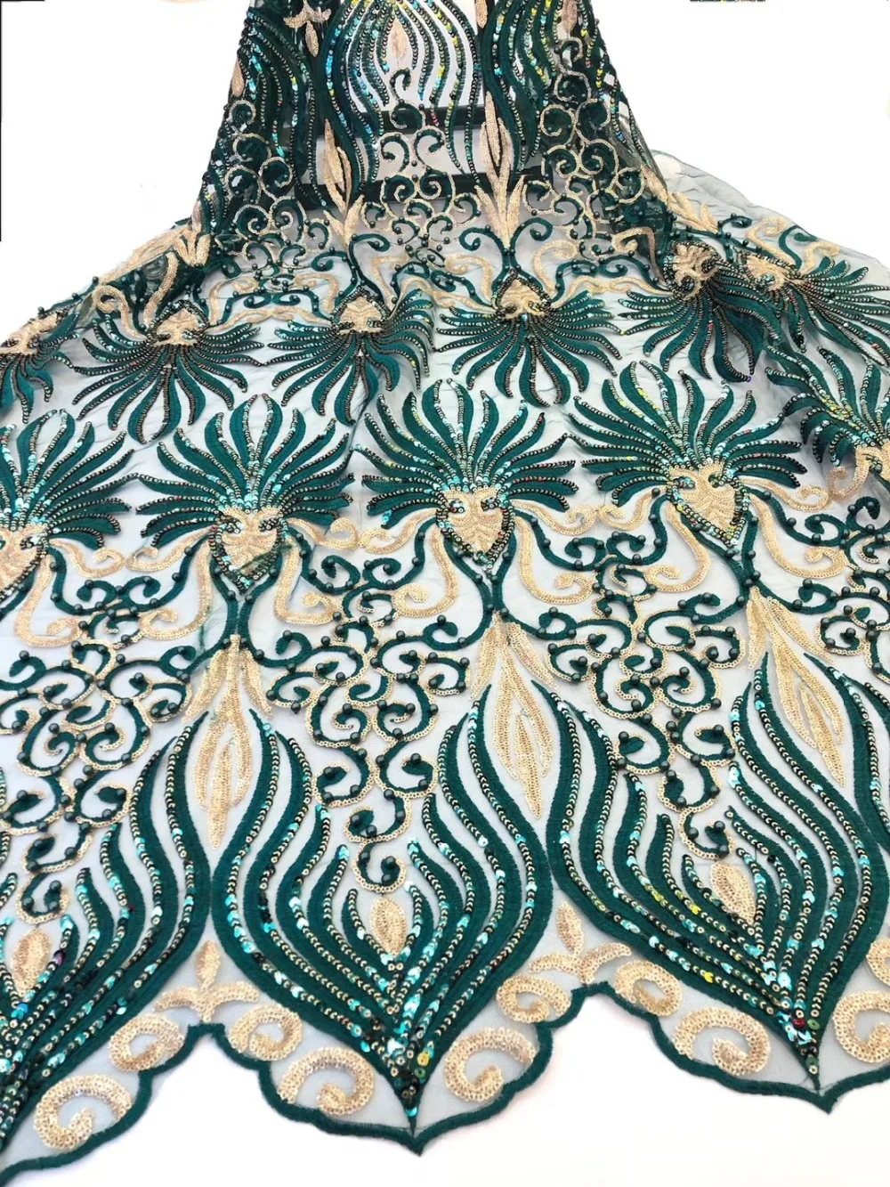 

African Stones Lace Fabric 2019 High Quality Lace French Net Embroidery Tulle Lace Fabrics For Nigerian Party Dress JIAMAY032