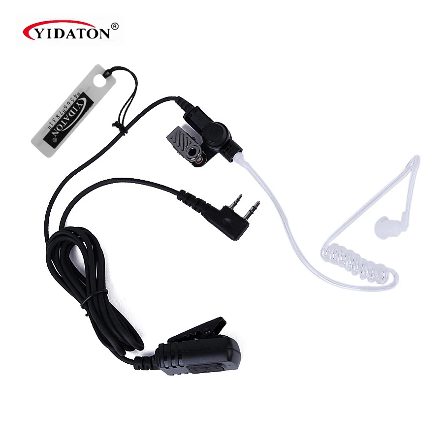 

Two Way Radio Earphone 2 Pin PTT MIC Waterproof Covert Acoustic Tube Earpiece for KENWOOD Radio QUANSHENG HYT TYT BAOFENG