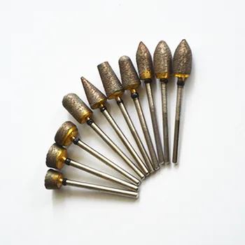 

Fast Trimming Fully Sintered Diamond Burs Kit Sintering Grinding Head Coarse Grit Polishing tool For Metal Stone wood 10pcs/box