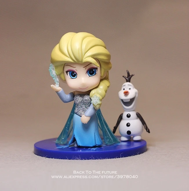 Disney Frozen Princess Elsa 8cm 3pcs/set Action Q version Figure Model Anime Mini Decoration PVC Collection Figurine Toys model