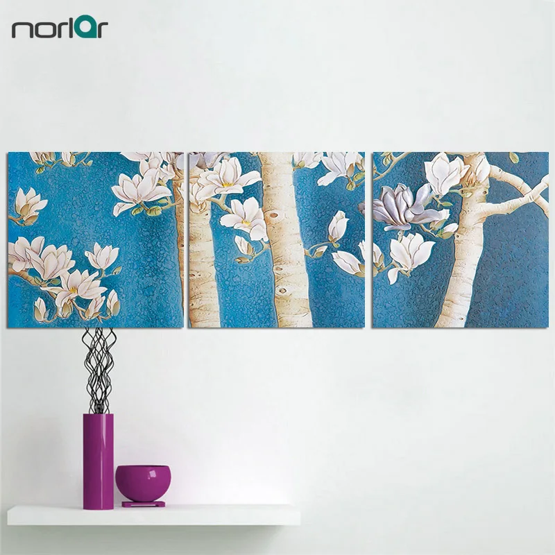 

3 Piece Modern Abstract Apricot Flower Oil Paintings Canvas Art Picture Print Modern Wall Paintings Home Decorative Art Picture