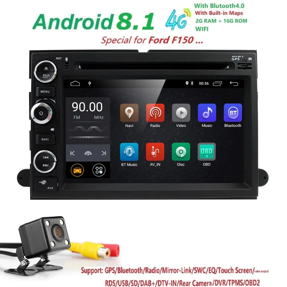 Top Hizpo Android 8.0 Car DVD For Focus Ford Edge Fusion Lincoin Auto Audio Video Radio Stereo WiFi GPS Navigation Backup Bluetooth 1