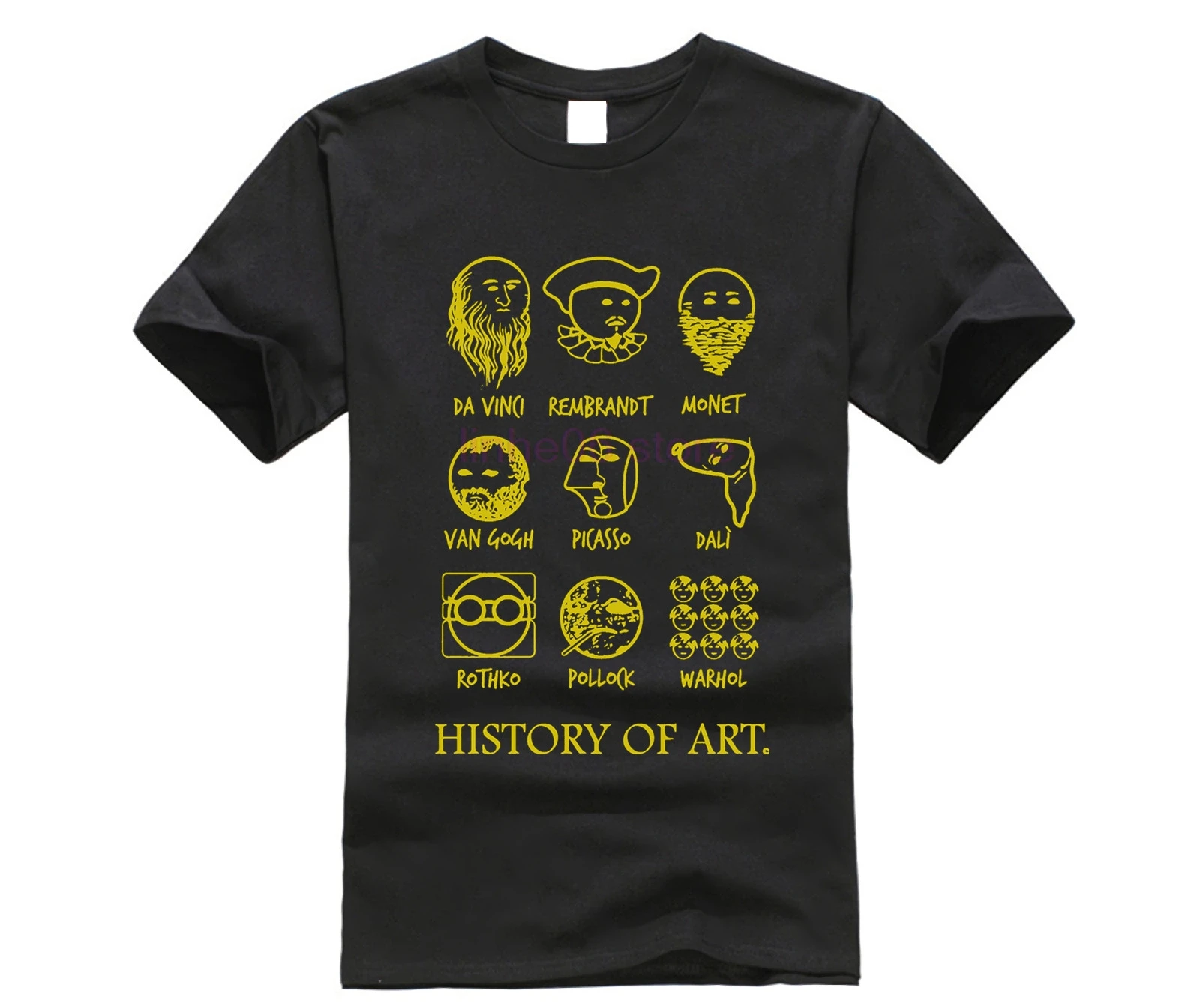 

New Graphic Letter T-Shirt Men Casual Cotton History Of Art Exclusive - Da Vinci Rembrandt Van Gogh Stylisches T-Shirt
