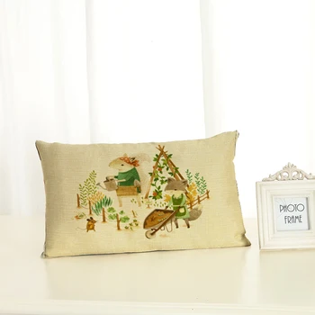

Personalized Cartoon Fox Cushion Covers Fashion Creativity Home decoration 30x50 Decorative Beige Linen Pillow Case