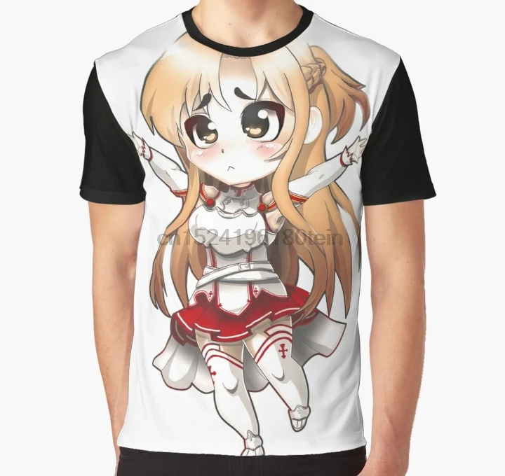 Футболка с 3D принтом забавная Мужская футболка Аниме Chibi 2 принт большим