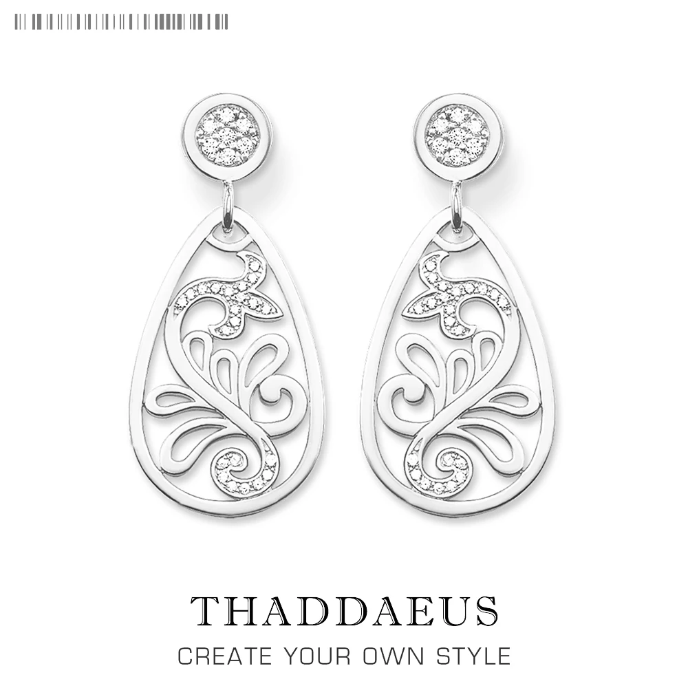 Серьги-гвоздики в форме капли воды, украшения, гламурные украшения в стиле Thomas мода хорошее в богемном стиле украшения для Для женщин, Ts подарок в 925 пробы серебро