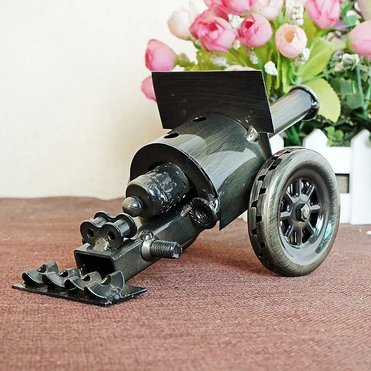 mini delicate collectible handmade metal handicraft ancient weapon cannon model toys for children home decor ornaments