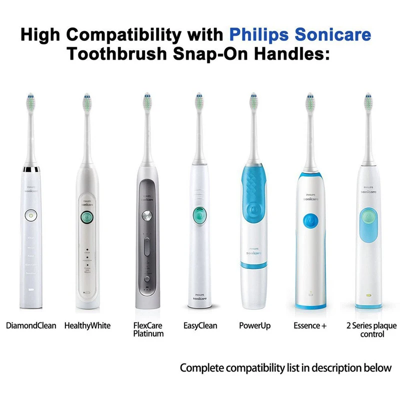 4 шт. Сменные электрические зубные щетки HX6064 мягкие с крышкой для Philips Sonicare ProResults HX9332 HX6930 HX9340 HX6950