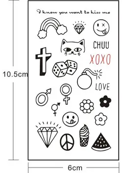 

Waterproof Temporary Tattoo Sticker lovely Cartoon cat cross Flash Tatoo Fake Tatto Wrist Foot hand For Girl Men Women kids