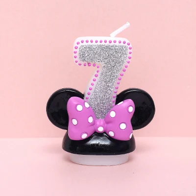 1 шт., цифры на день рождения для торта, Мультяшные цифровые свечи для торта на день рождения, розовый бездымный художественный Ночной светильник, декор торта, подарок на день рождения - Цвет: 7