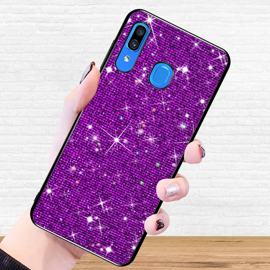

For Samsung Galaxy A30 Case Grid Glitter Soft Cover Cases sFor Samsung Galaxy A30 Silicone A 30 2019 A305 A305FZ phone bag
