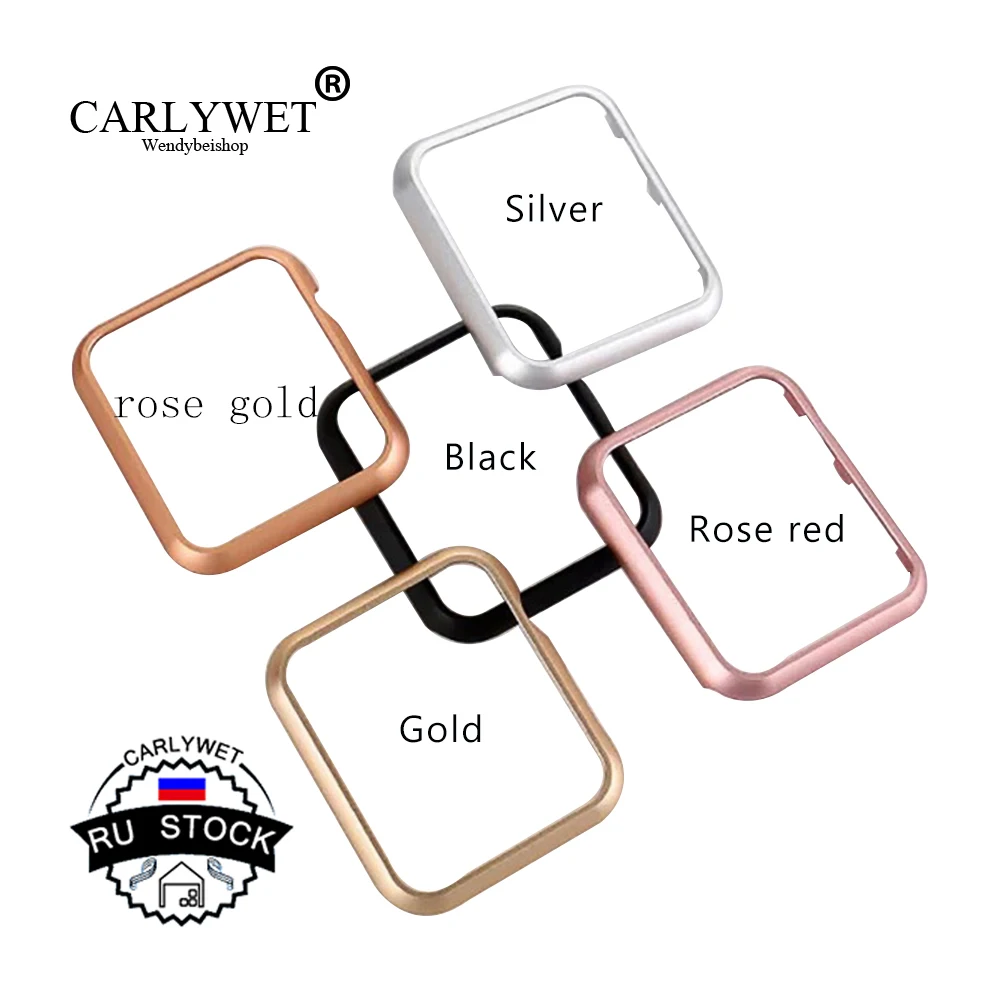 

CARLYWET RU STOCK Replacement Aluminum Metal Frame Holder Case Cover Frame Bezel For Apple Iwatch 38mm or 42mm Smart Watch Band