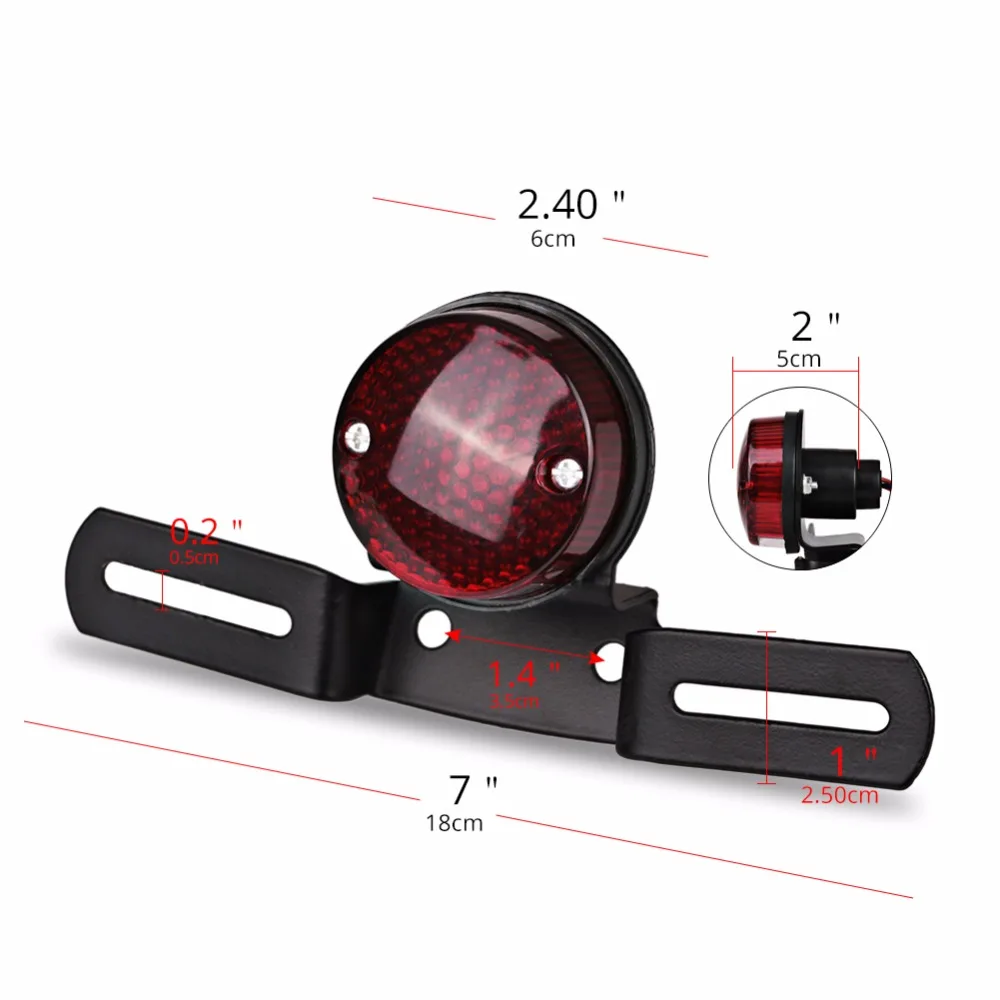 Черный Универсальный мотоцикл 12V светодиодный Ретро красный задний мотоцикл стоп светильник лампа номерной знак крепление для Harley Chopper