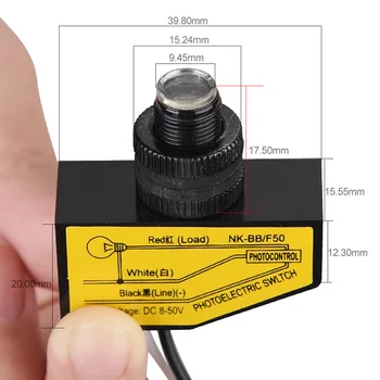 

Newest F50 8-50V DC Photoelectric Switch Photocell Automatic Light Control Sensor Photocontrol Switch --
