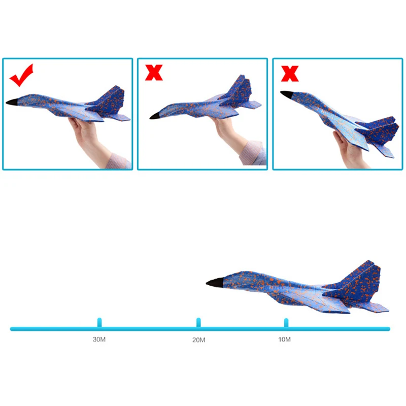 Kid Hand Throw Airplane Toy Large Kid Flying Fighter Model EPP Foam Aircraft Resistant Breakout Outdoor Sport Plane T0710 (8)