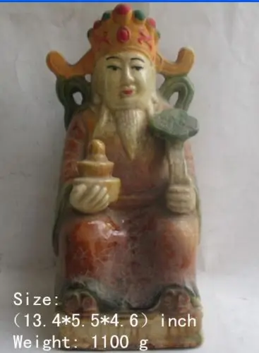 

13.4 inch / Elaborate Chinese tang sancai ceramic collection wealth of god auspicious statue