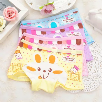 

2pcs/lot Girl Underwear Cotton Girls Cute rabbit Panties Children Cartoon Boxer Underwears Kids Baby Girl Short Briefs