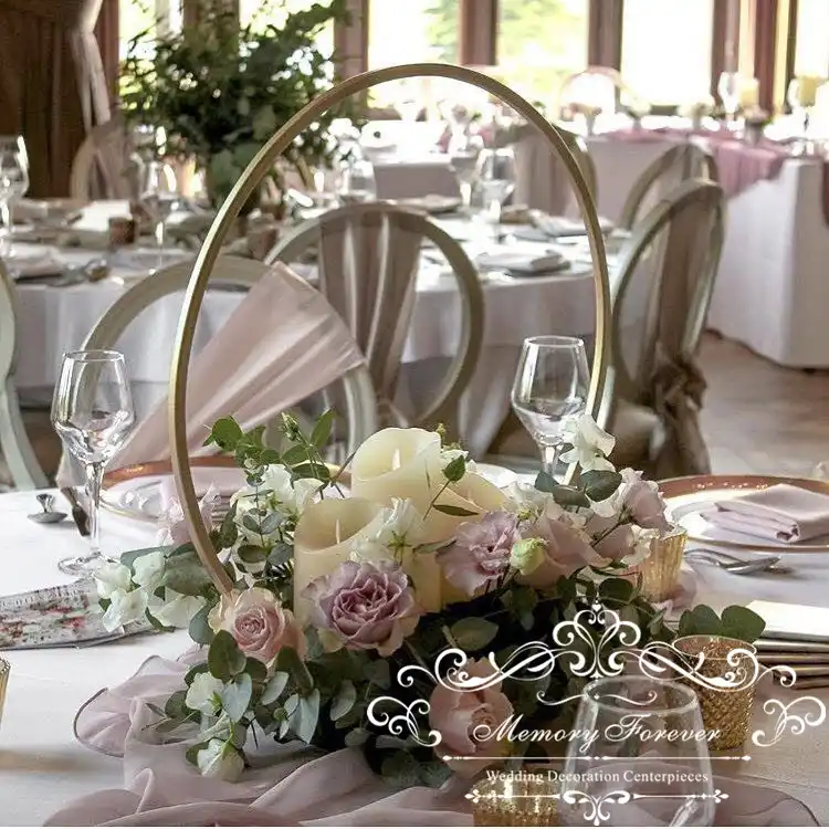 2019 Derniers Centres De Table De Mariage Rond Fleur Support En