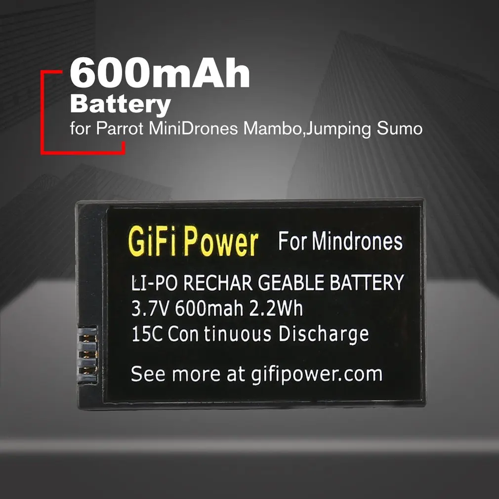 

3.7V 600mah Replacement Lipo Battery Large Capacity Drone Battery For Parrot MiniDrones Mambo, Jumping Sumo & Rolling Spider