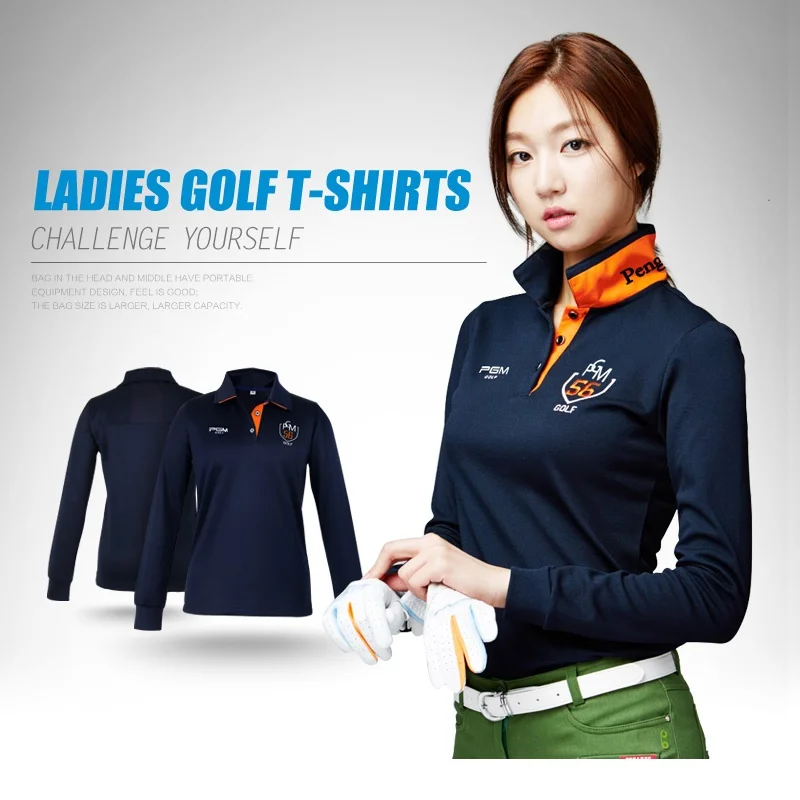 New Womens Golf Polo Shirts Fashion Long Sleeve Autumn Winter Golf Shirts Polo Hombre Ladies Golf Clothing Apparel Quick Dry
