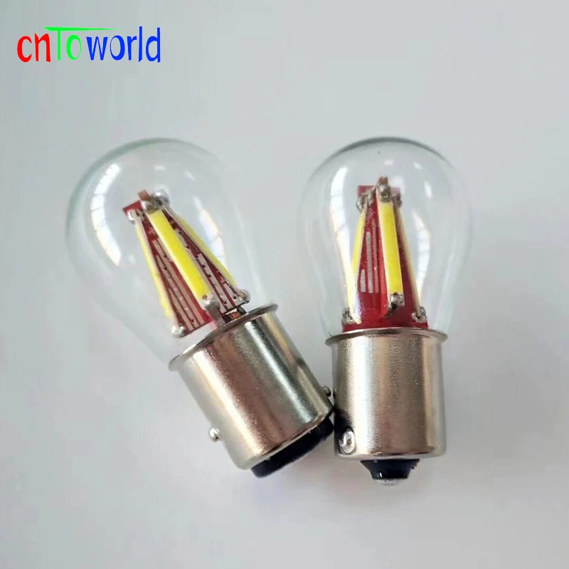 2 шт. 4 филамента чип LED P21W Ba15s Bay15d Автомобильный свет 1156 1157 P21/5 Вт авто автомобиль