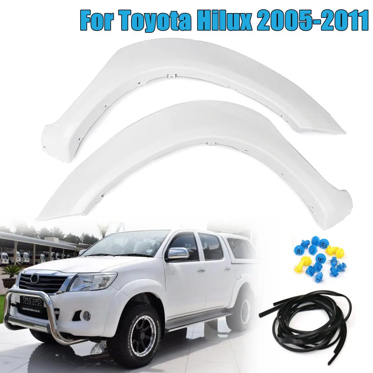 

For Toyota Hilux 2005 2006 2007 2008 2009 2010 2011 for Fender Fares 1 Pair New White Front for Fender Flares