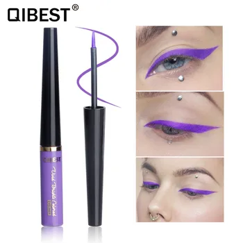 

Qibest Brand Makeup Liquid Eyeliner Professional 16 Colors Waterproof Eye Liner Pencil Liner Glitter Eyeliner Pigment Party