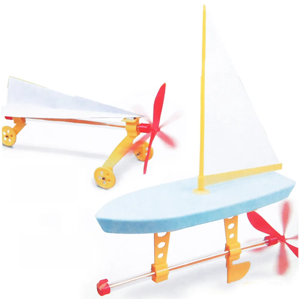 

2019 montessori imagination DIY Assembly Toys Gift Teenagers Rubber Band Power Engine Model For Sailboat&Car 7.9