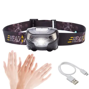 

LED Rechargeable Running Headlamp 4000Lm Body Motion Sensor LED Headlamp Camping Flashlight Head Light Torch Lamp With USB