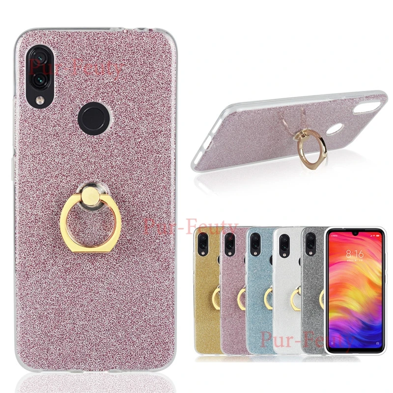 

Case For XIAOMI Redmi Note 7 Note7 RedmiNote7 Glitter Bling Soft TPU Silicone Stand Holder Cover For Redmi Note 5 6 Pro Etui Bag