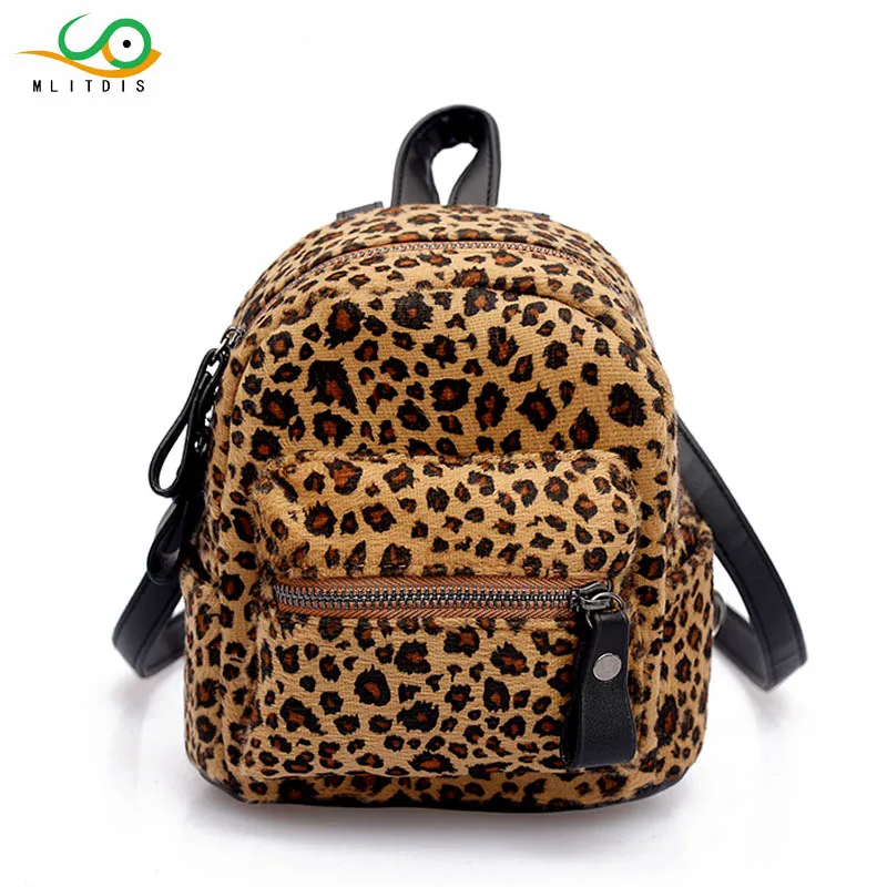 

MLITDIS Sweet College Wind Mini Shoulder Bag Backpacks Zebra Pattern Bags Girl Knapsack Leopard Print Small Backpack Female Bag