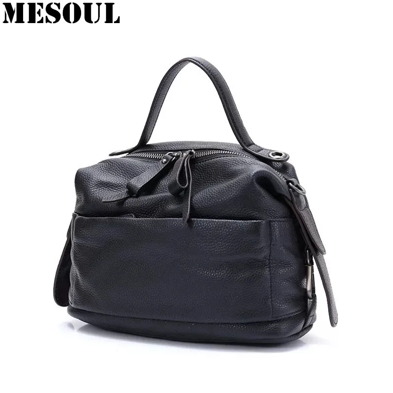 

MESOUL Shoulder Bags For Women Genuine Leather Handbag Female Fashion High Quality Crossbody Bags Ladies Small Tote Bag Purse