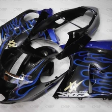 Для Honda Cbr1100XX 1996-2005 Обтекатели BLACKBIRD 1998 обтекатель Наборы BLACKBIRD 2000 цвет: черный, синий узор пламени для обтекателя из пластика abs