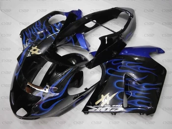 

for Honda Cbr1100XX 1996 - 2005 Fairings BLACKBIRD 1998 Fairing Kits BLACKBIRD 2000 Black Blue Flame Abs Fairing
