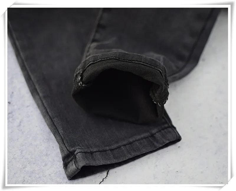 European and American women's wear high-waisted black super stretch acid-washed jeans and short leg trousers cross border women's wear (15)