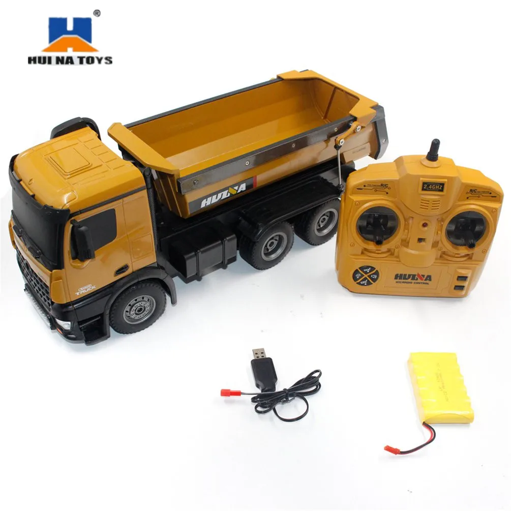 HUINA TOYS 1573 1/14 10CH из сплава Радиоуправляемый самосвал инженерная конструкция