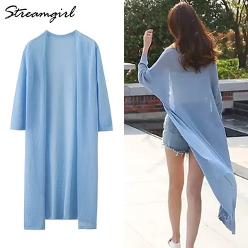 

Streamgirl Knitted Cardigan Long Women White Cardigans For Women Long Thin Summer Cardigan Sweaters Female Cardigans Summer 2019