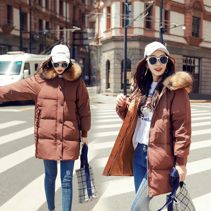 Haute Épais À Naturel Mode Bas kaki Parkas Raton Capuchon Hiver Veste Casual Vers marron Chaud Noir Pain Dames Fourrure Laveur Réel Manteau L'europe De Femmes Le Longue 8Cqw66