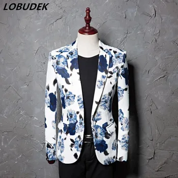

Men's Blazers slim fashion suit jackets Casual Coat Prom Party Host singer stage costume Bar Star Dancer performance Costume