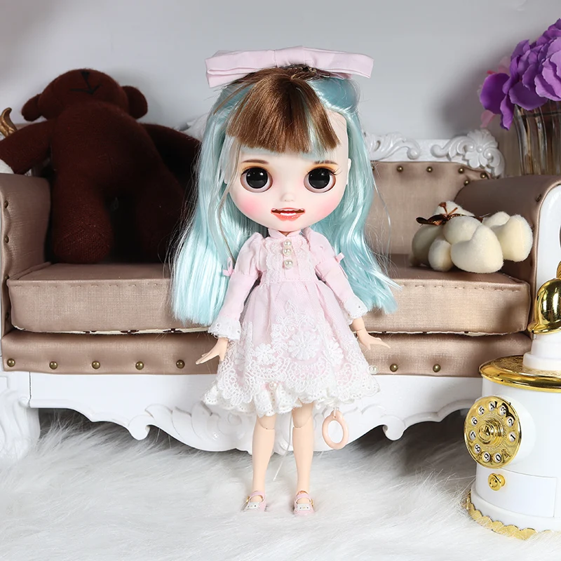 ICY Nude Blyth Кукла № 2 открытый рот с зубами резные губы матовые лица суставы тела