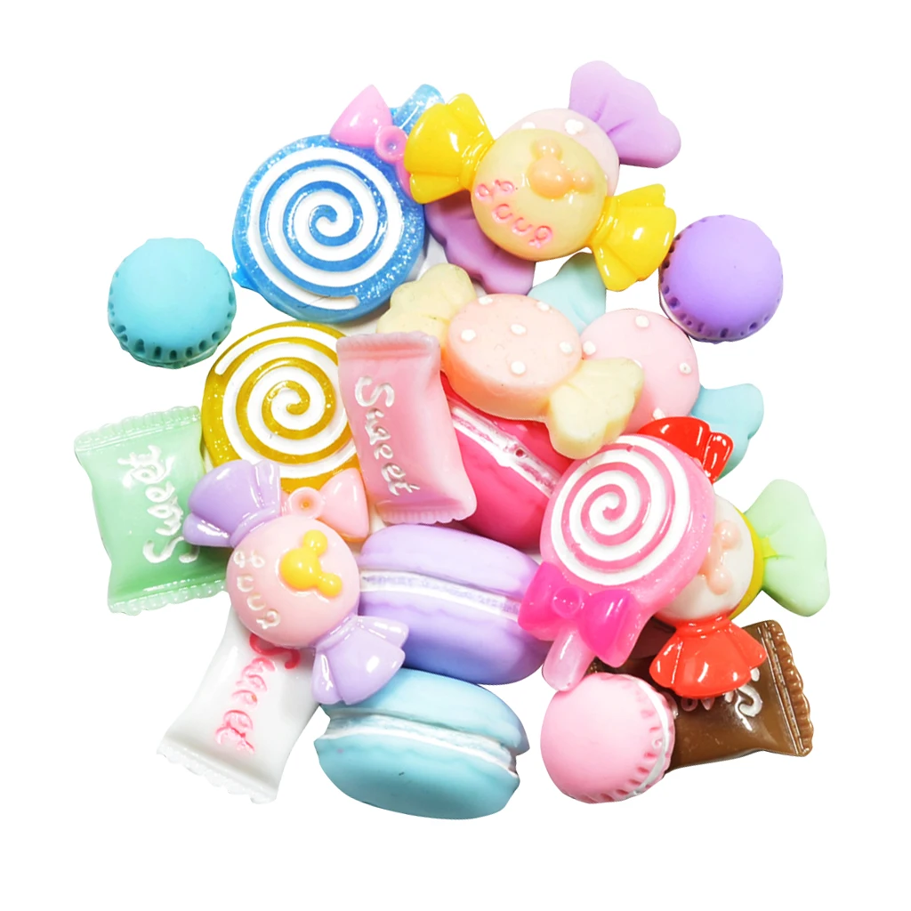 DIY 50Pcs Colorful Kawaii Resin Mermaid Flatback Embellishment Cabochons Children Scrapbooking Crafts